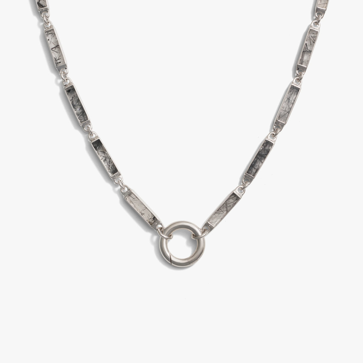 Awe Inspired Necklaces 925 Sterling Silver Gemstone Bar Charm Necklace