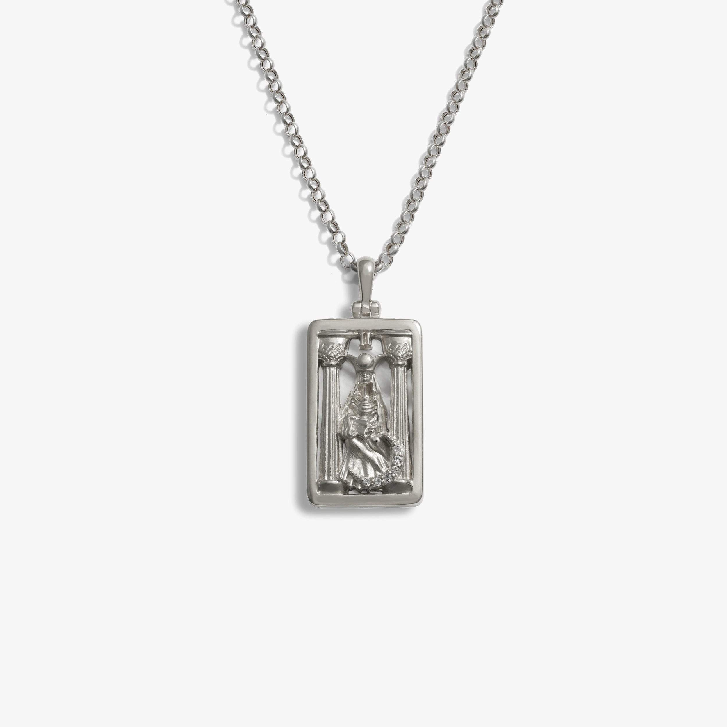 Awe Inspired Necklaces 925 Sterling Silver / High Priestess / 16-18" Rolo Tarot Necklace