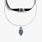 Awe Inspired Necklaces 925 Sterling Silver / Labradorite Dark Femme Necklace Set
