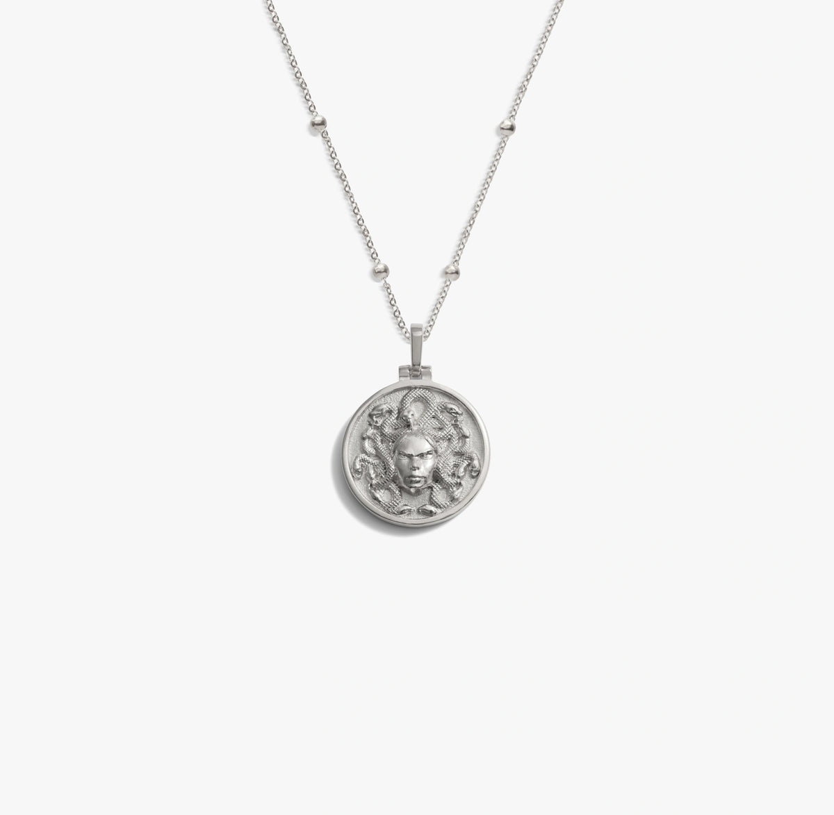 Awe Inspired Necklaces 925 Sterling Silver / Medusa / 16-18 Mini Medusa Forzatina Necklace