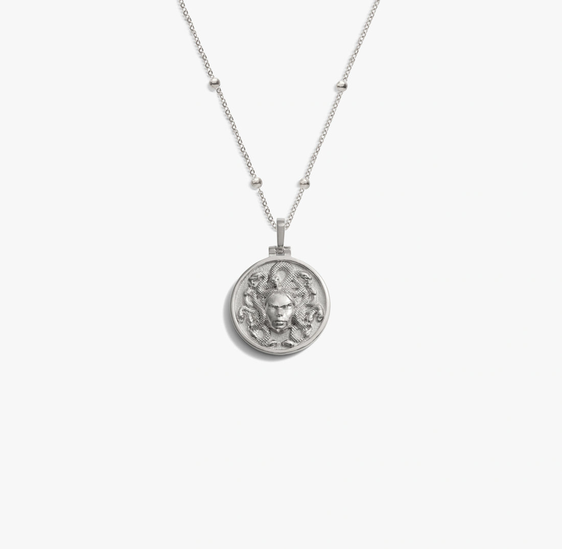 Awe Inspired Necklaces 925 Sterling Silver / Medusa / 16-18 Mini Medusa Forzatina Necklace
