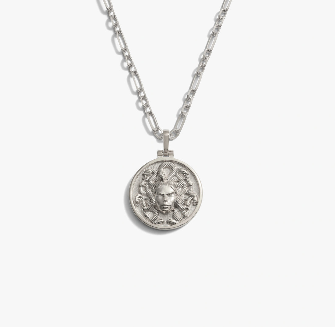 Awe Inspired Necklaces 925 Sterling Silver / Medusa Medusa Statement Necklace