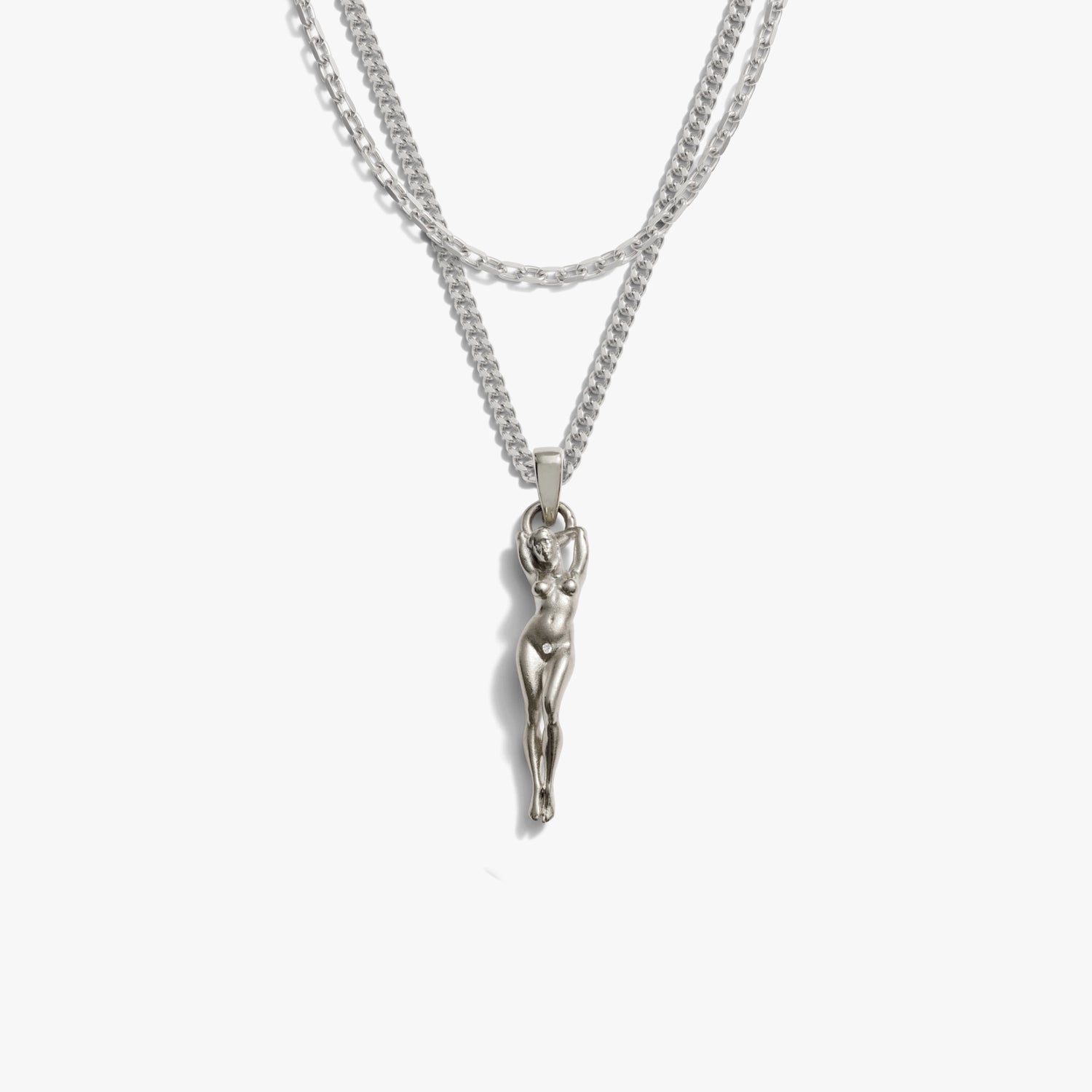 Awe Inspired Necklaces 925 Sterling Silver Men's Divine Feminine Necklace Set