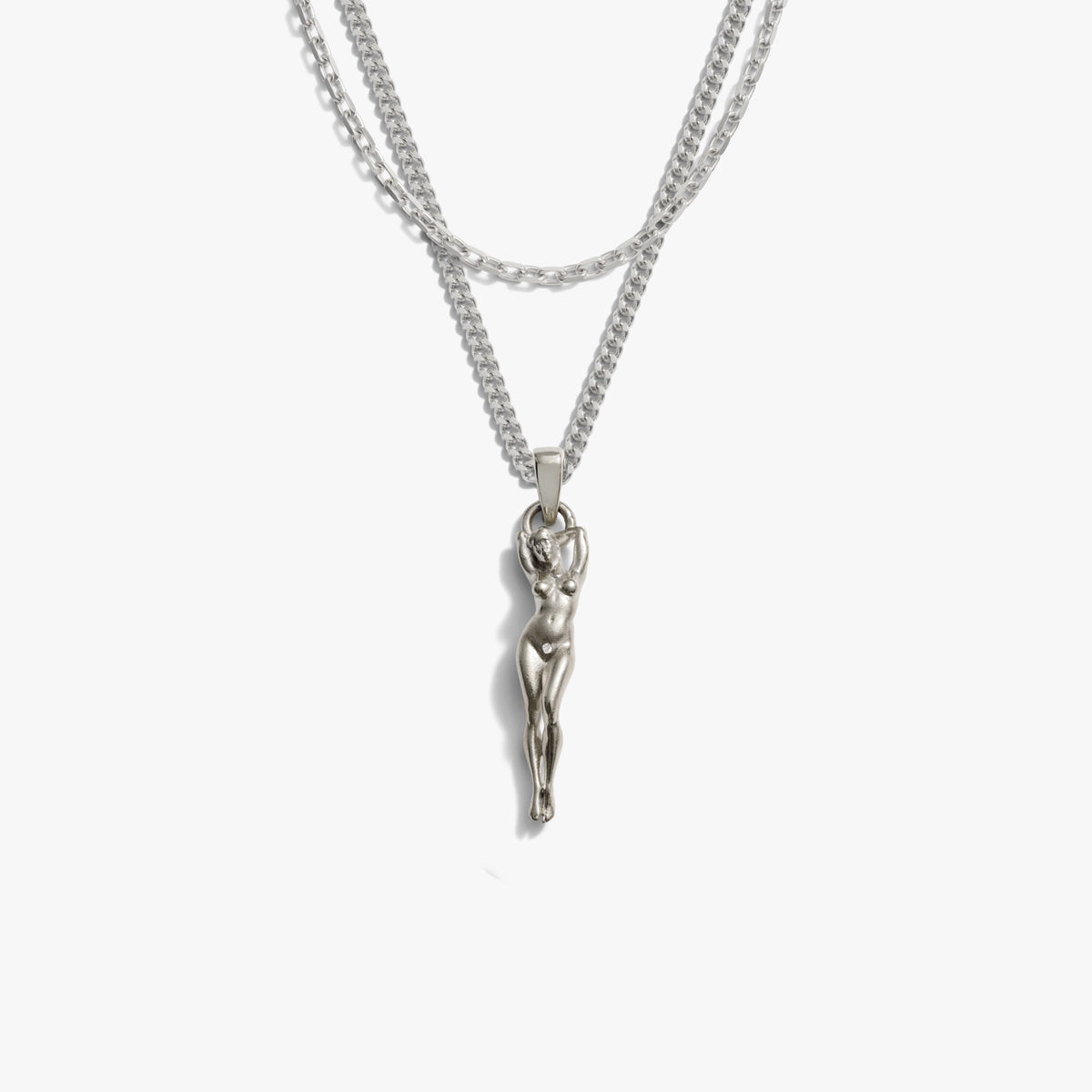 Awe Inspired Necklaces 925 Sterling Silver Men's Divine Feminine Necklace Set