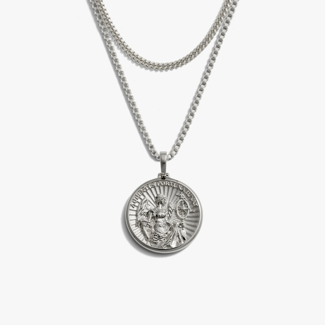 Awe Inspired Necklaces 925 Sterling Silver Men's Fortuna Layering Set