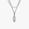 Awe Inspired Necklaces 925 Sterling Silver Men's Mother of Pearl Feather Necklace Set