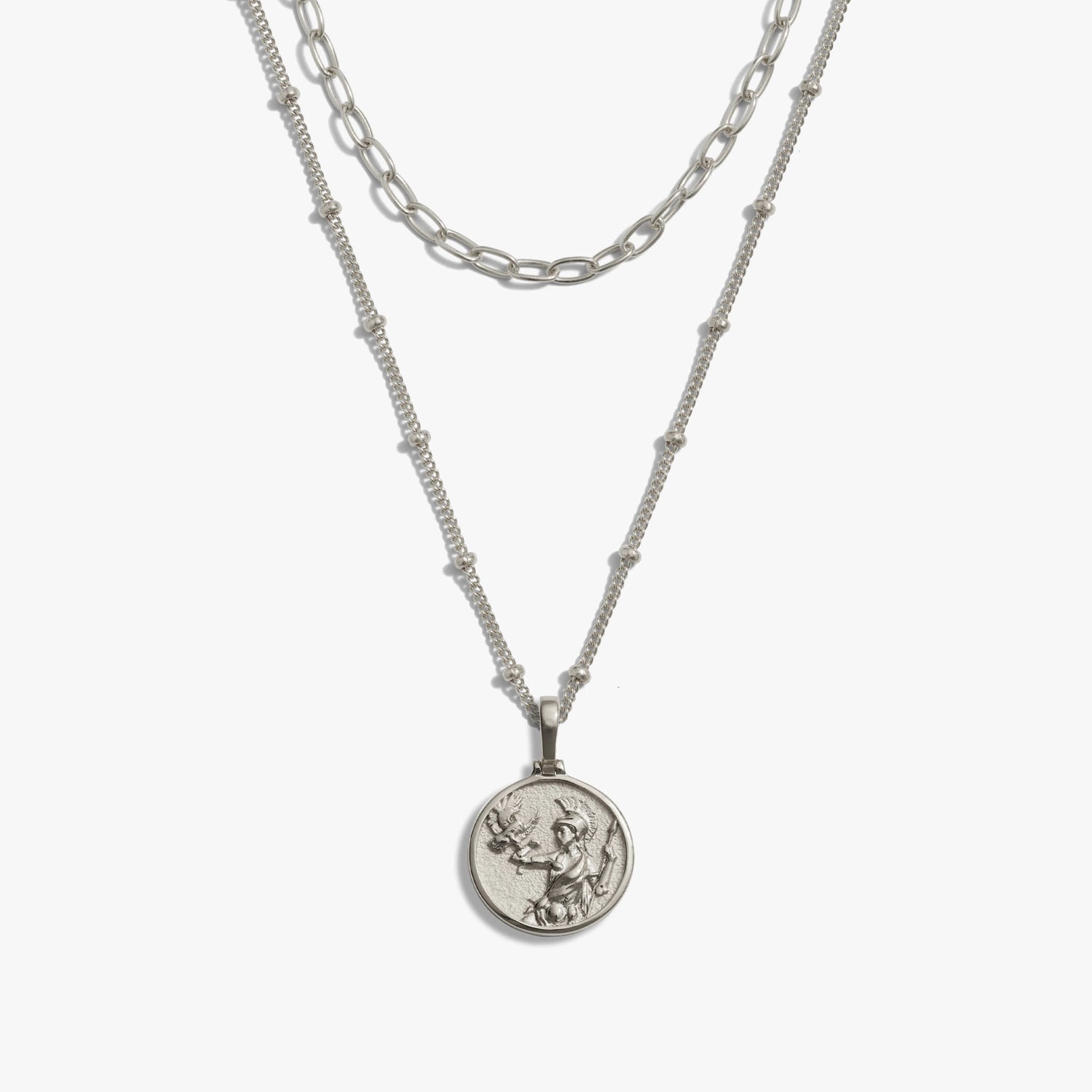 Awe Inspired Necklaces 925 Sterling Silver / Mini Mini Athena + Delicate Paperclip Necklace Set