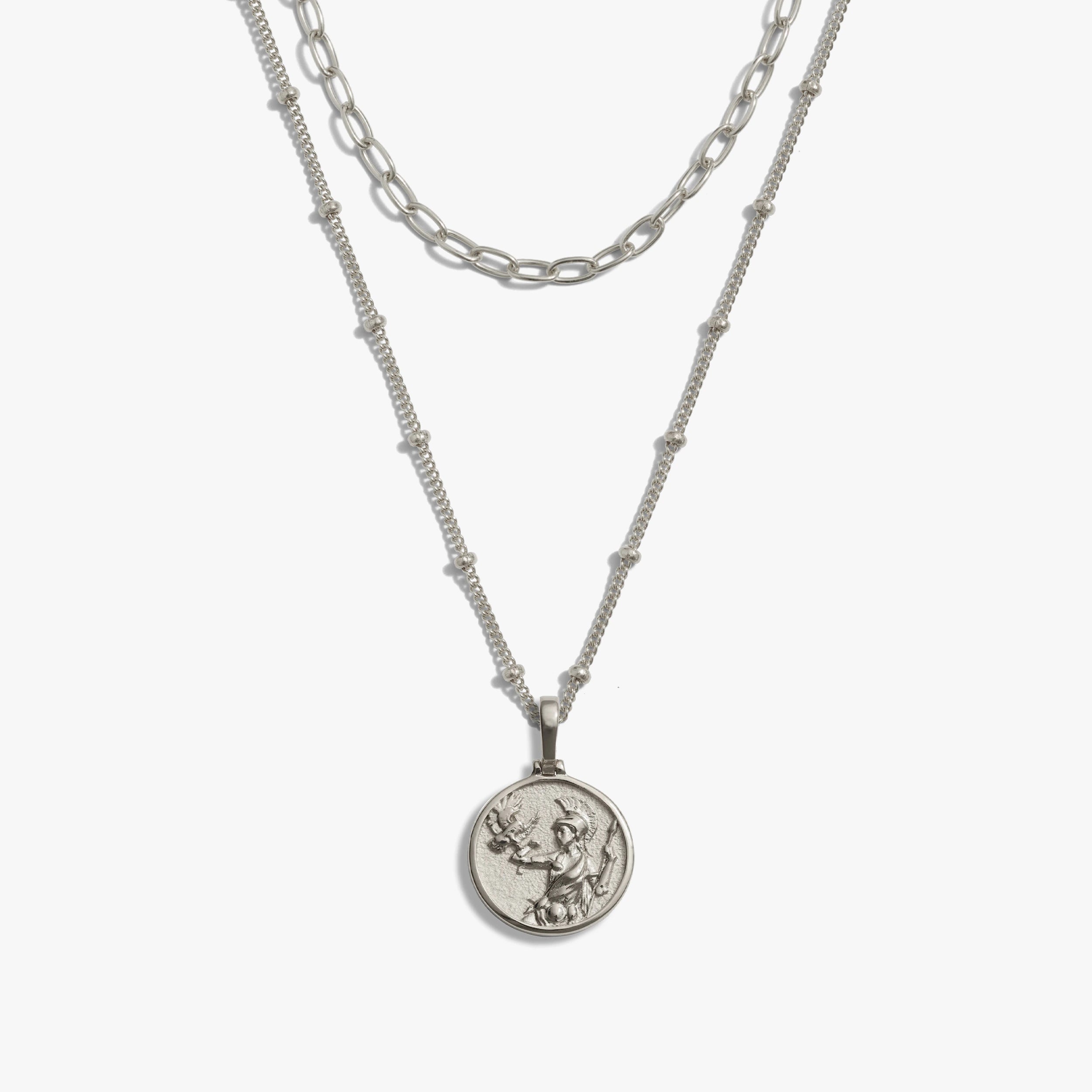 Awe Inspired Necklaces 925 Sterling Silver / Mini Mini Athena + Delicate Paperclip Necklace Set