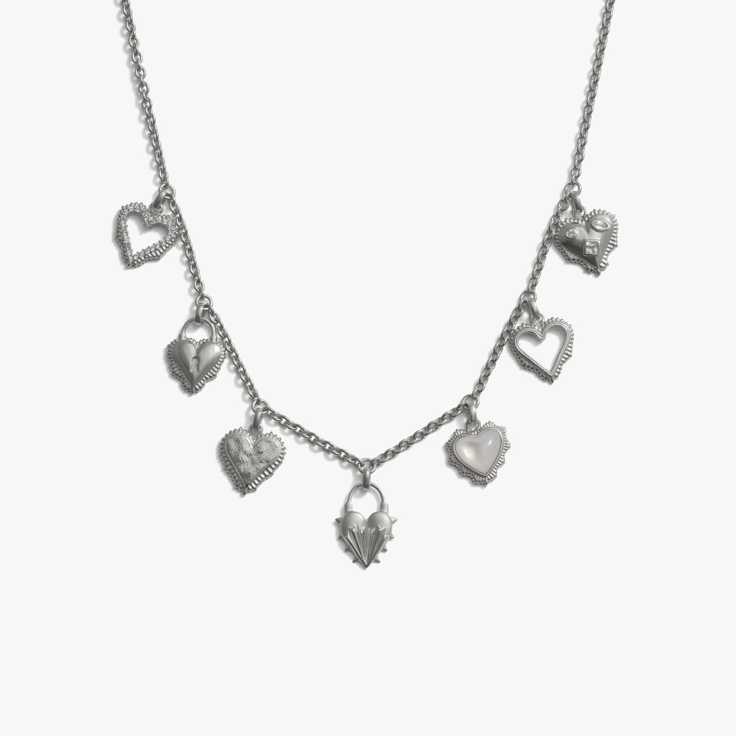 Awe Inspired Necklaces 925 Sterling Silver Mini Radiant Heart Charm Necklace