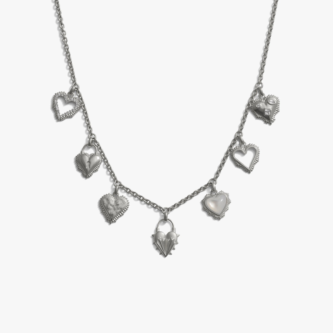 Awe Inspired Necklaces 925 Sterling Silver Mini Radiant Heart Charm Necklace