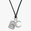 Awe Inspired Necklaces 925 Sterling Silver Moon Duo Cord Charm Necklace