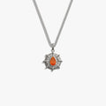 Awe Inspired Necklaces 925 Sterling Silver / Orange Onyx / Cuban Chain Men's Aura Necklace