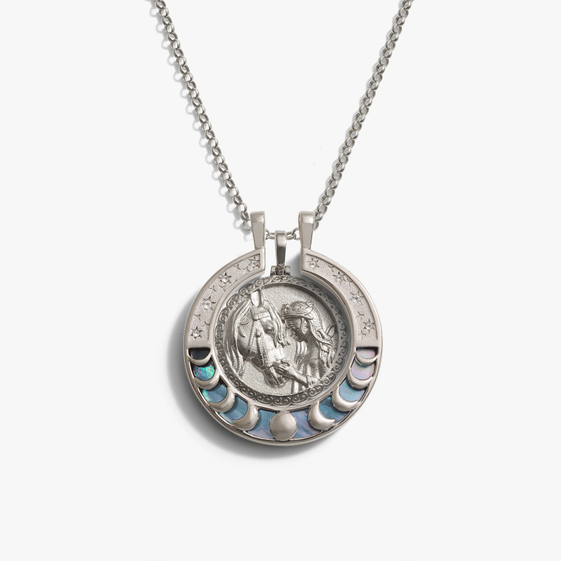 Awe Inspired Necklaces 925 Sterling Silver / Rhiannon Goddess Moon Halo