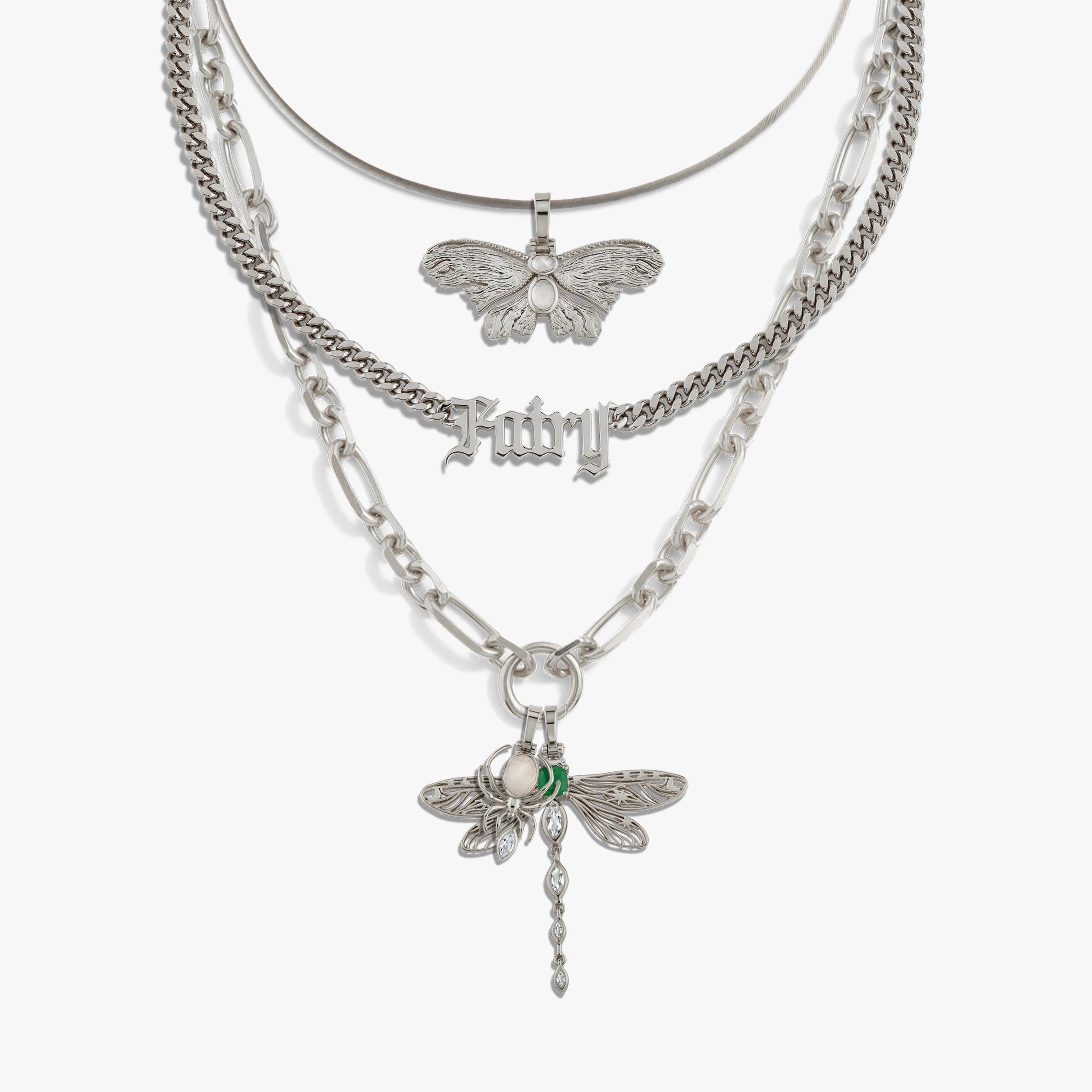 Awe Inspired Necklaces 925 Sterling Silver Secret Forest Charm Necklace Set