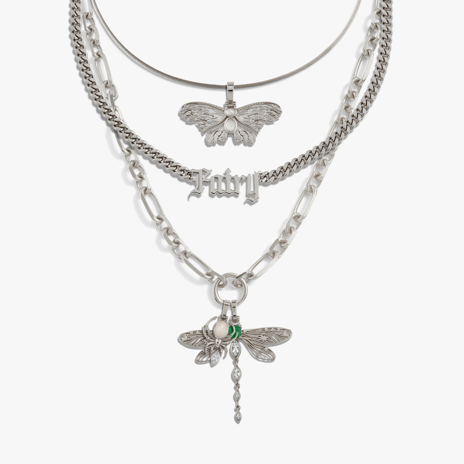 Awe Inspired Necklaces 925 Sterling Silver Secret Forest Charm Necklace Set