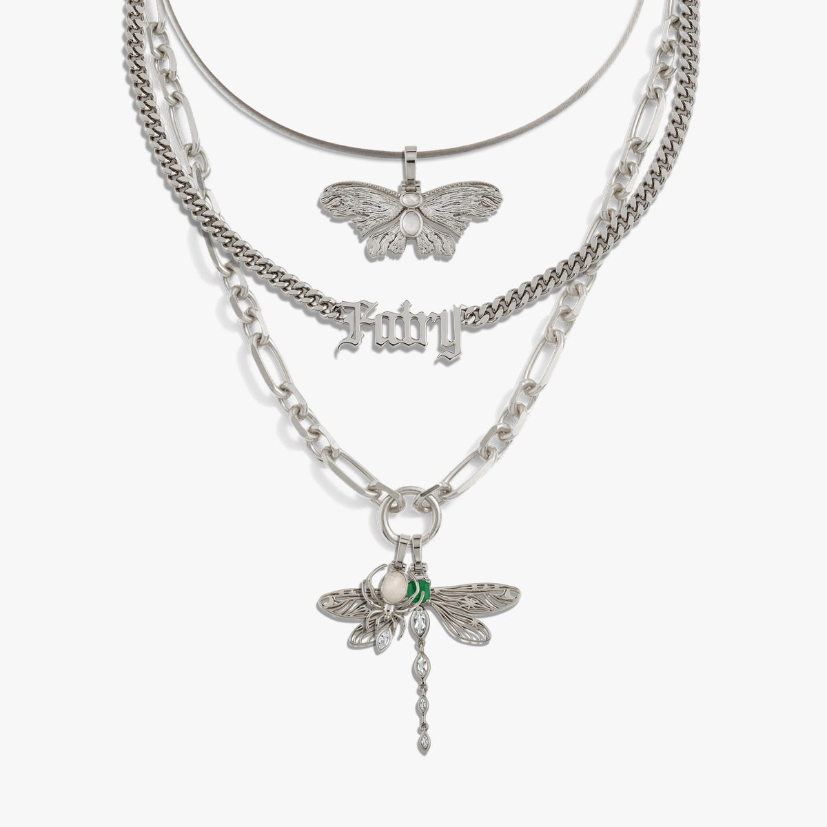 Awe Inspired Necklaces 925 Sterling Silver Secret Forest Charm Necklace Set