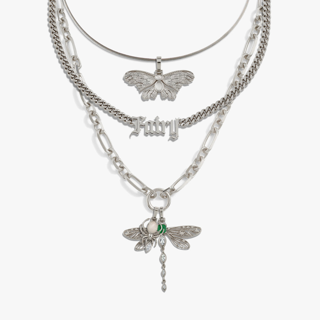 Awe Inspired Necklaces 925 Sterling Silver Secret Forest Charm Necklace Set