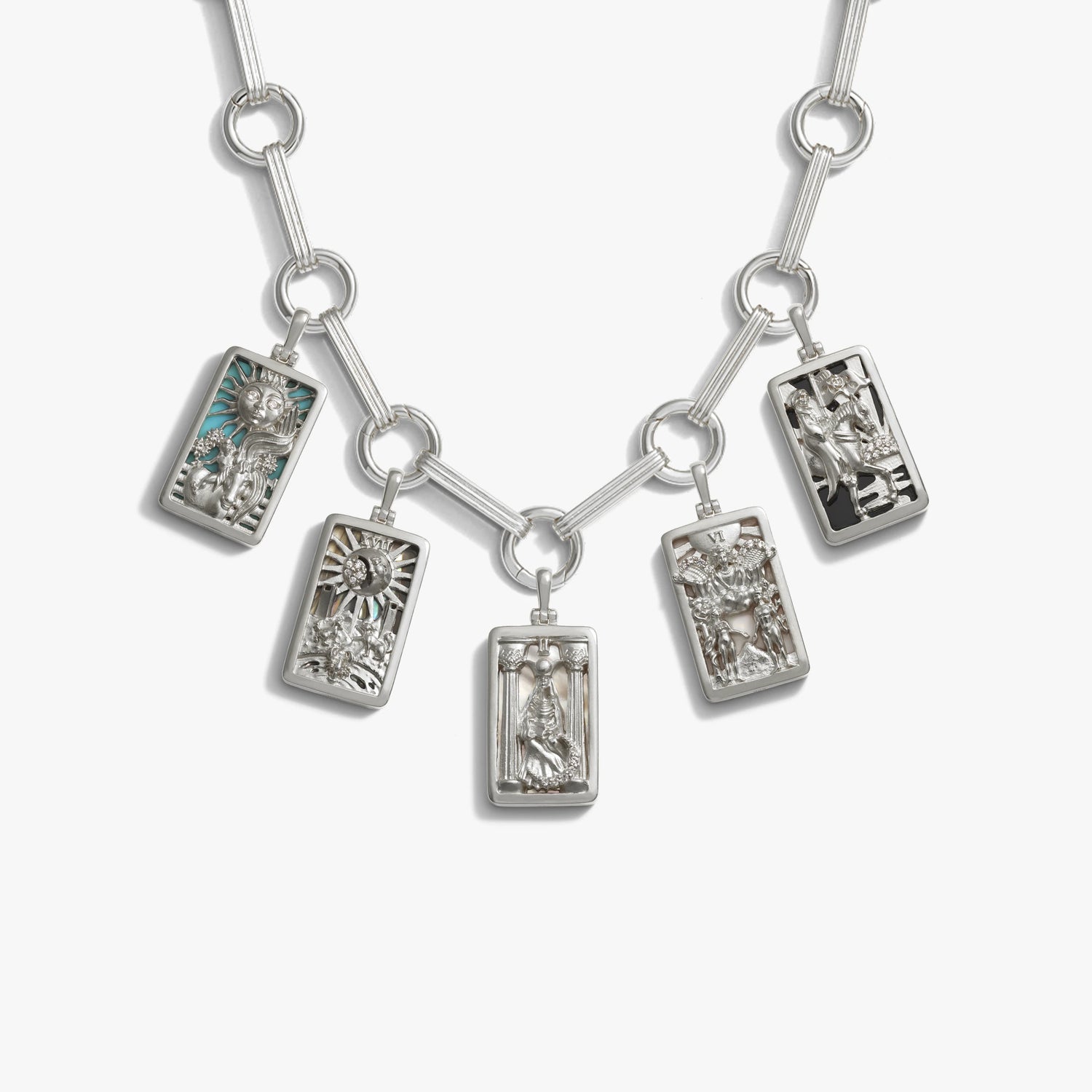 Awe Inspired Necklaces 925 Sterling Silver Tarot Bar Charm Necklace