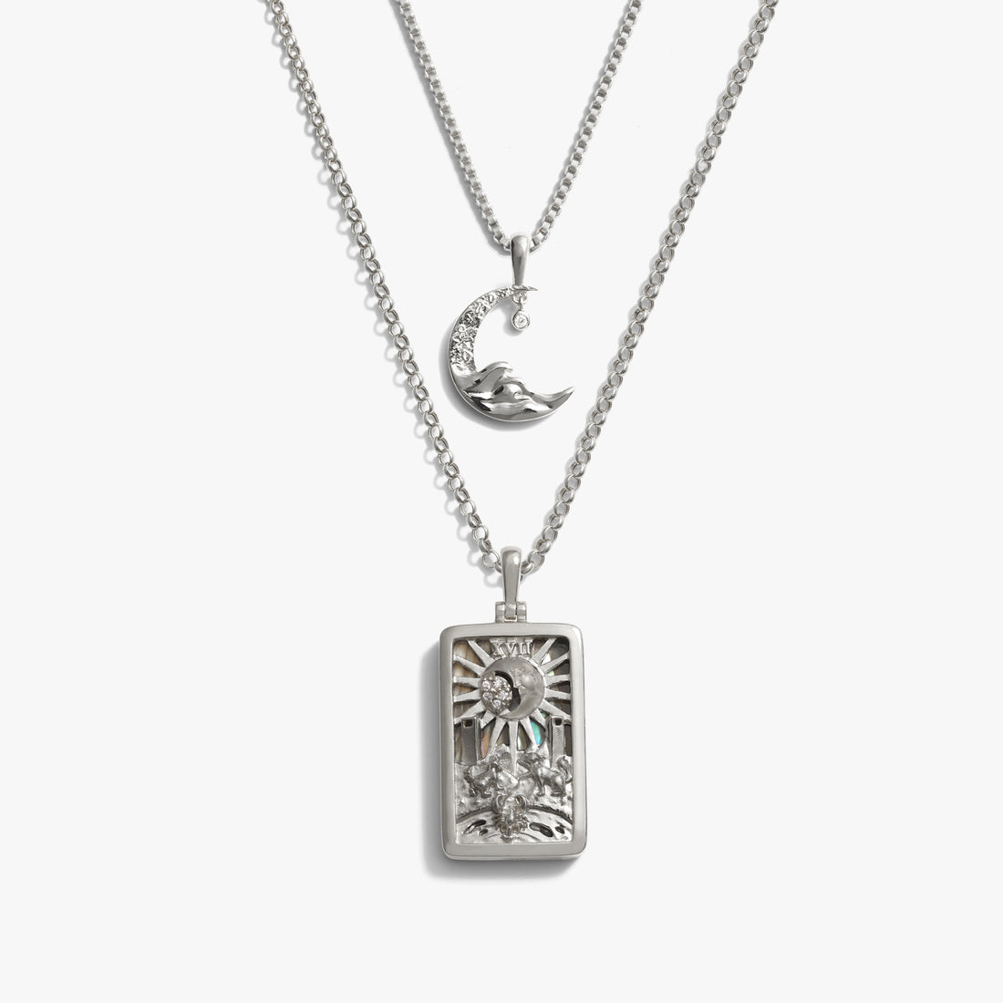 Awe Inspired Necklaces 925 Sterling Silver The Moon Tarot Necklace Set