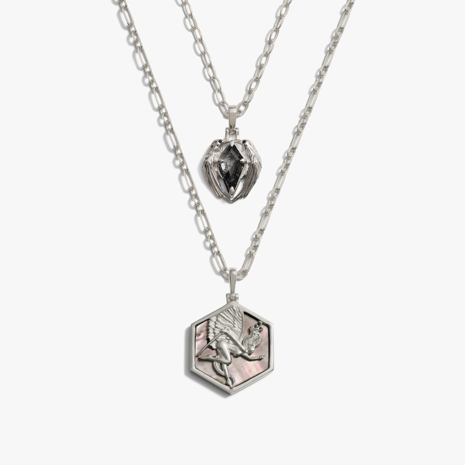 Awe Inspired Necklaces 925 Sterling Silver The Morrigan Raven Necklace Set