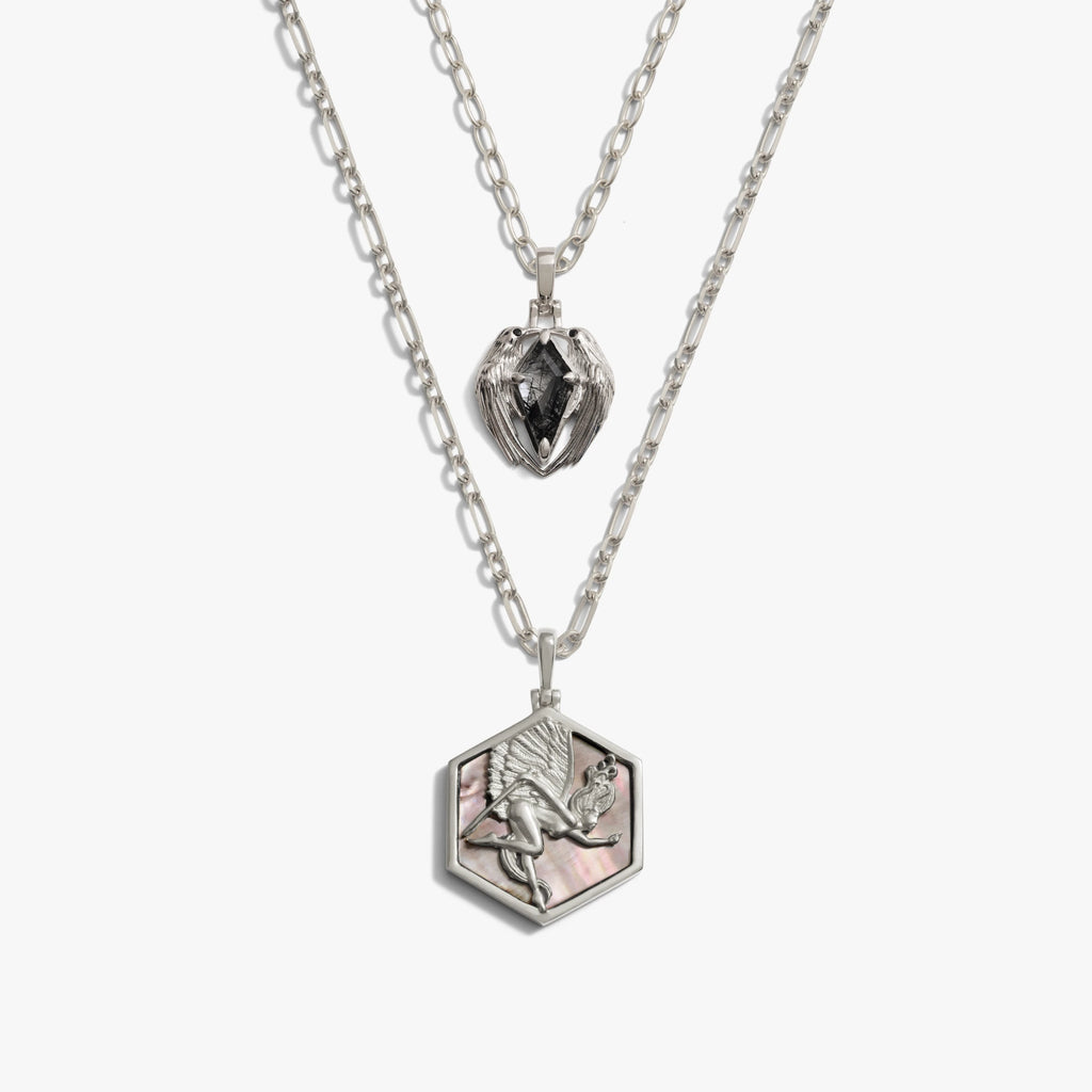 Awe Inspired Necklaces 925 Sterling Silver The Morrigan Raven Necklace Set