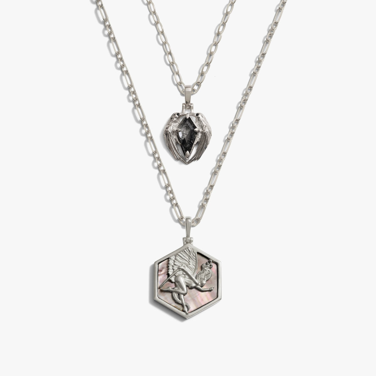 Awe Inspired Necklaces 925 Sterling Silver The Morrigan Raven Necklace Set