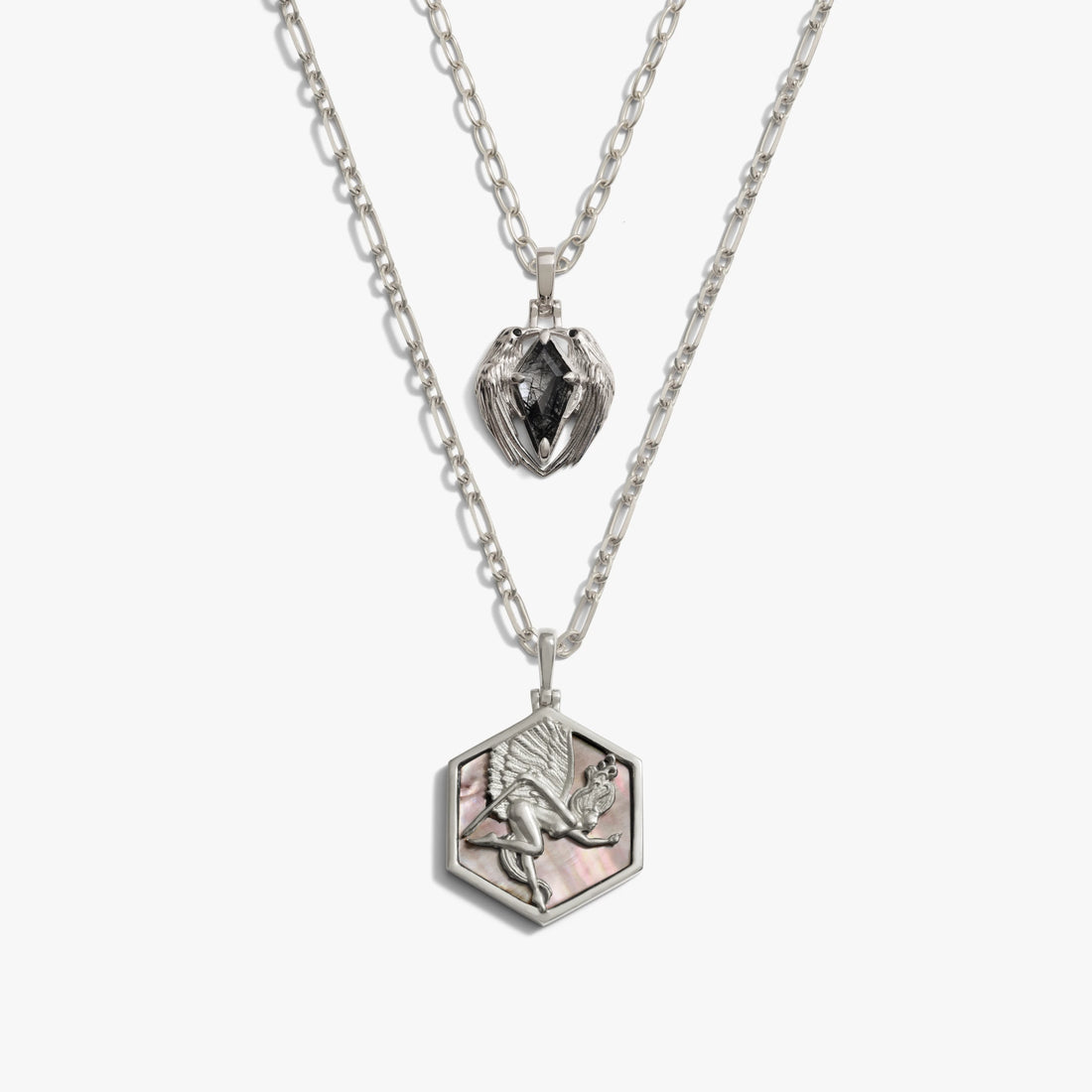 Awe Inspired Necklaces 925 Sterling Silver The Morrigan Raven Necklace Set