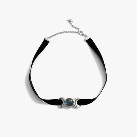 Triple Moon Velvet Choker