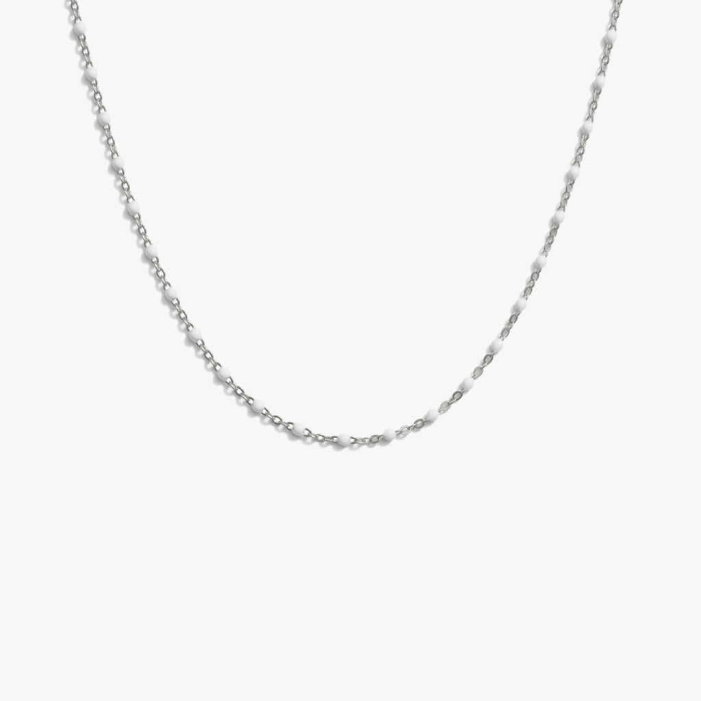 Awe Inspired Necklaces 925 Sterling Silver / White / 18"-22" Pop Of Color Necklace