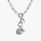 Awe Inspired Necklaces 925 Sterling Silver White Horse Charm Lariat