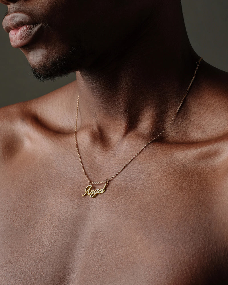 Awe Inspired Necklaces Angel Nameplate Necklace