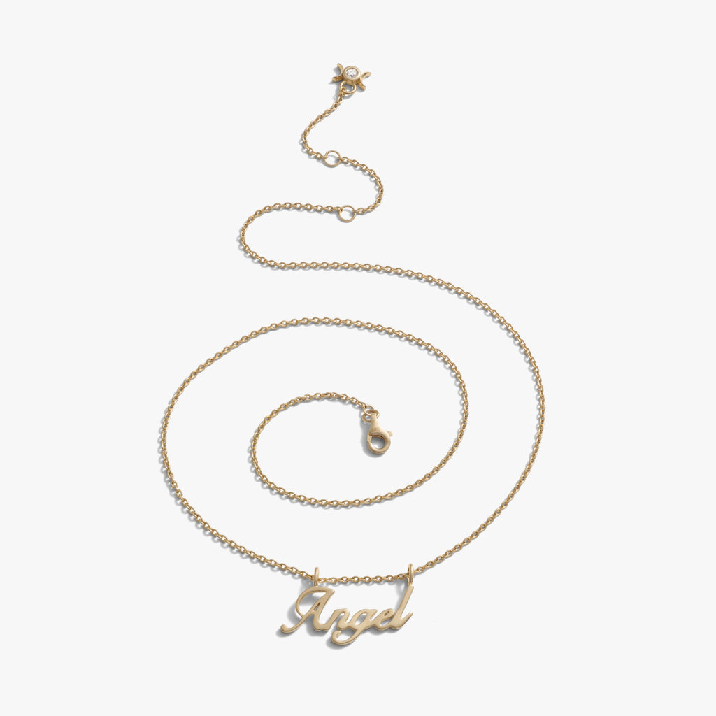 Awe Inspired Necklaces Angel Nameplate Necklace