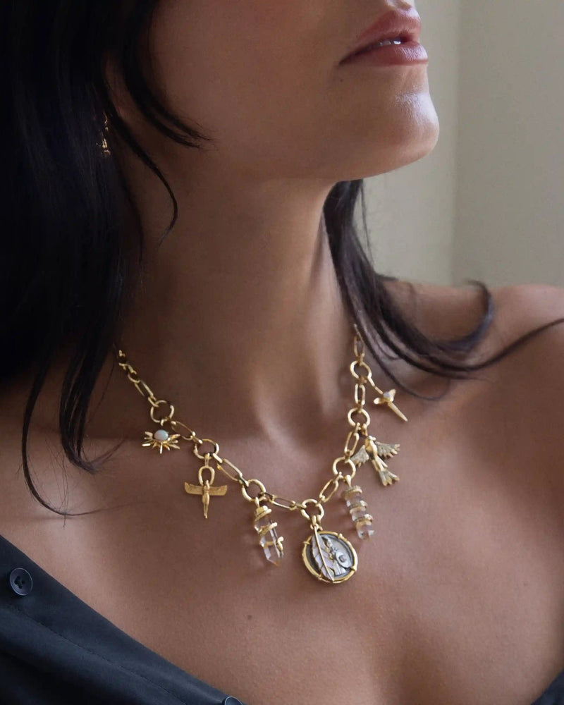 Awe Inspired Necklaces Athena Statement Charm Necklace