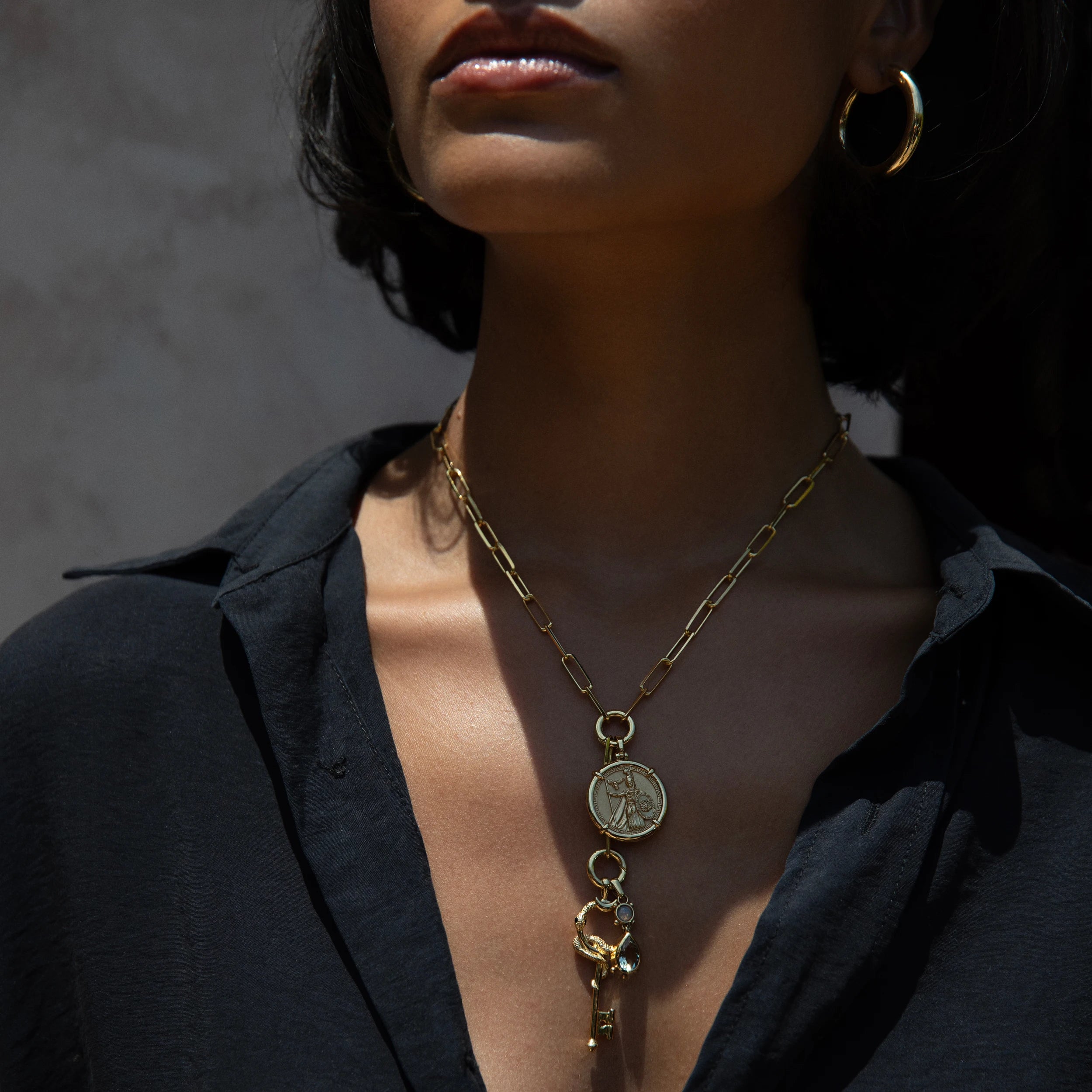 Awe Inspired Necklaces Athena Unlocked Charm Lariat