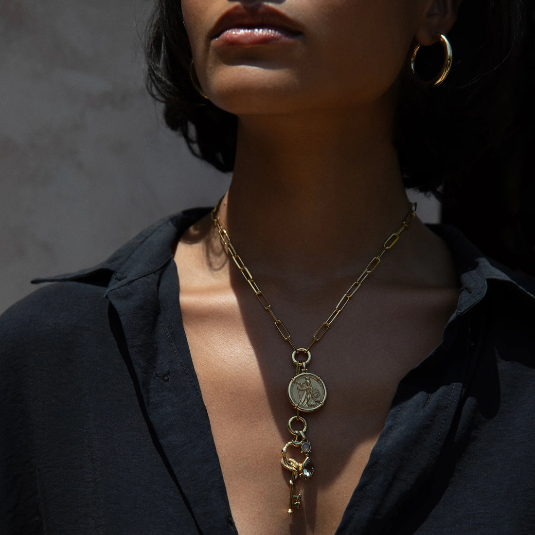 Awe Inspired Necklaces Athena Unlocked Charm Lariat