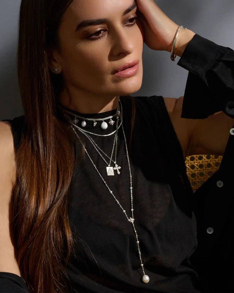 Awe Inspired Necklaces Baroque Pearl Lariat Necklace