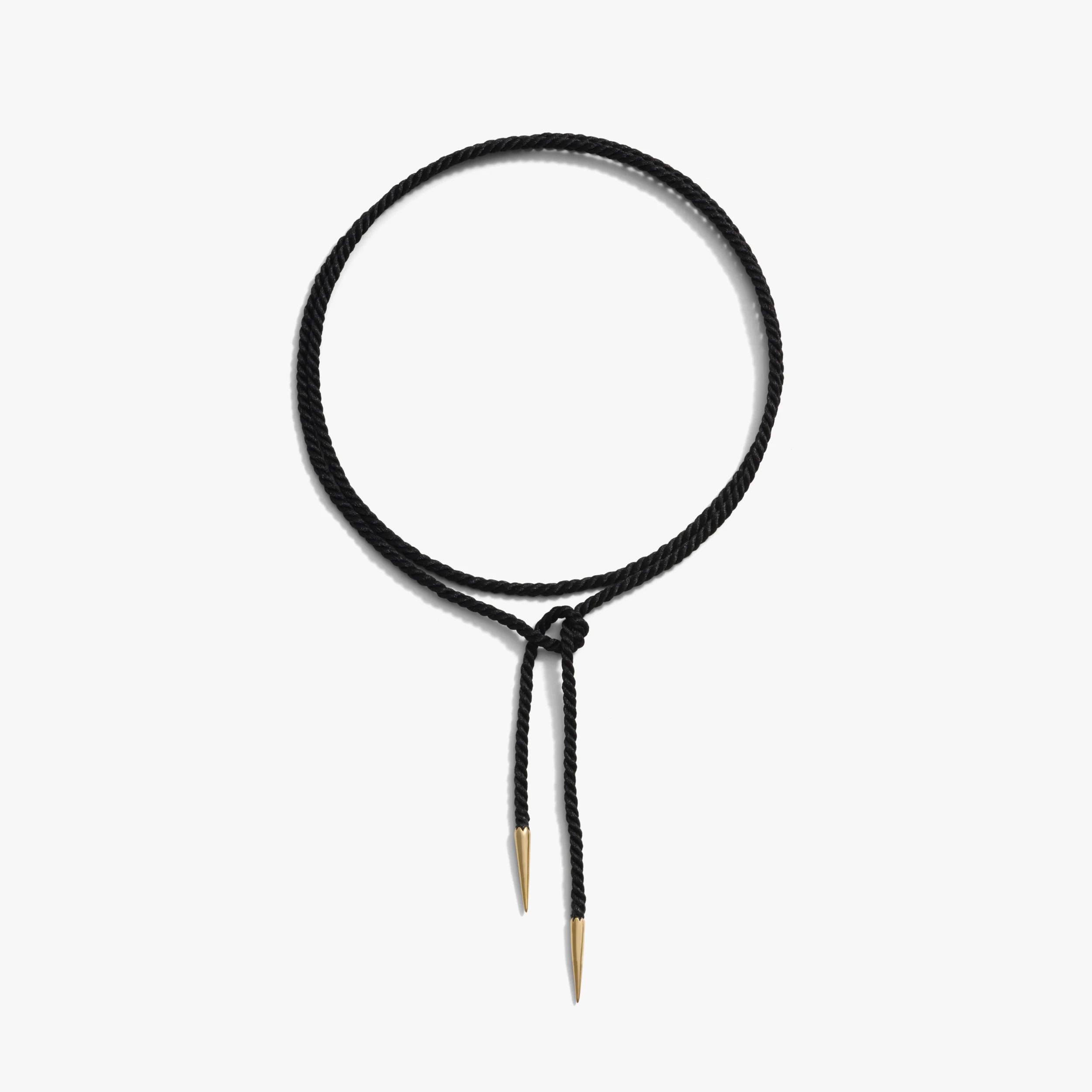 Awe Inspired Necklaces Black / 14K Yellow Gold Vermeil Twisted Silk Cord Necklace