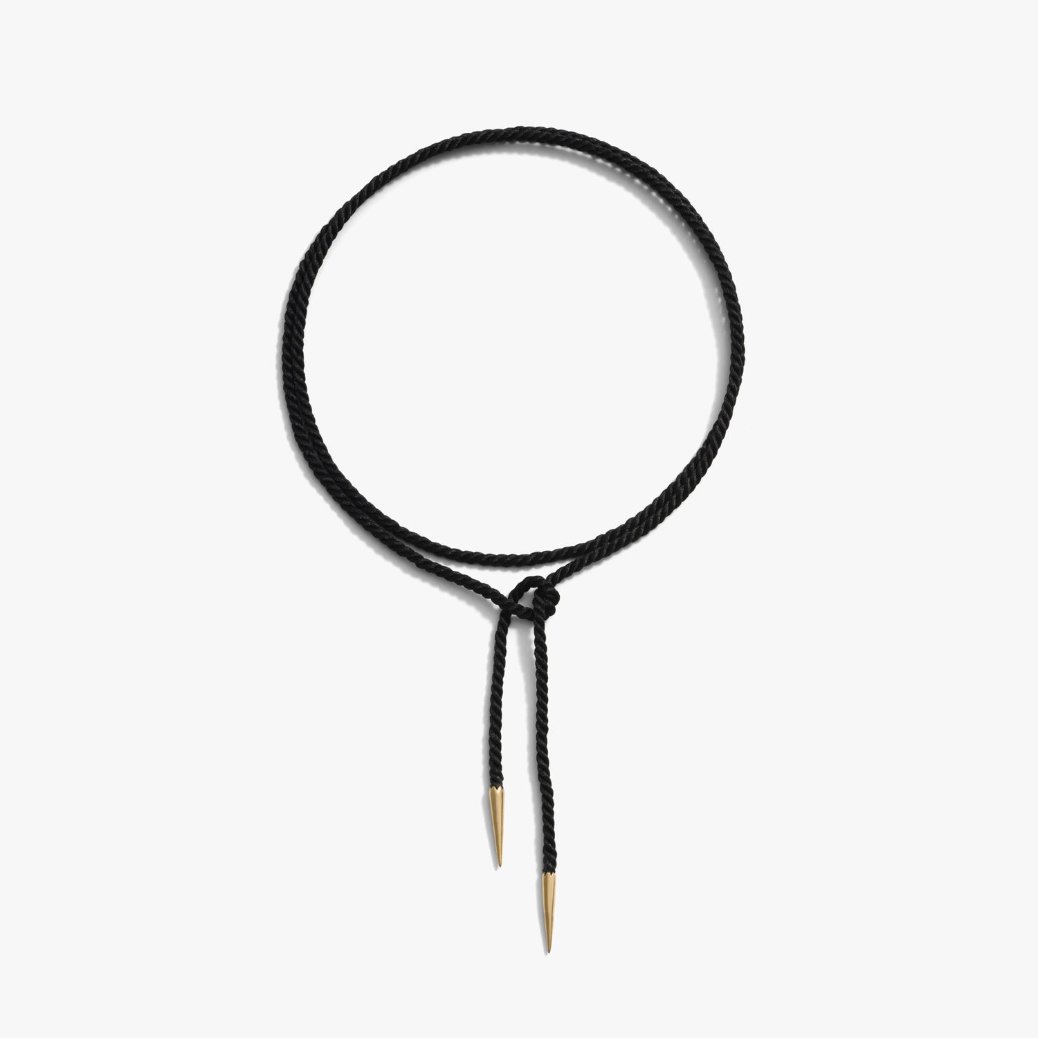 Awe Inspired Necklaces Black / 14K Yellow Gold Vermeil Twisted Silk Cord Necklace