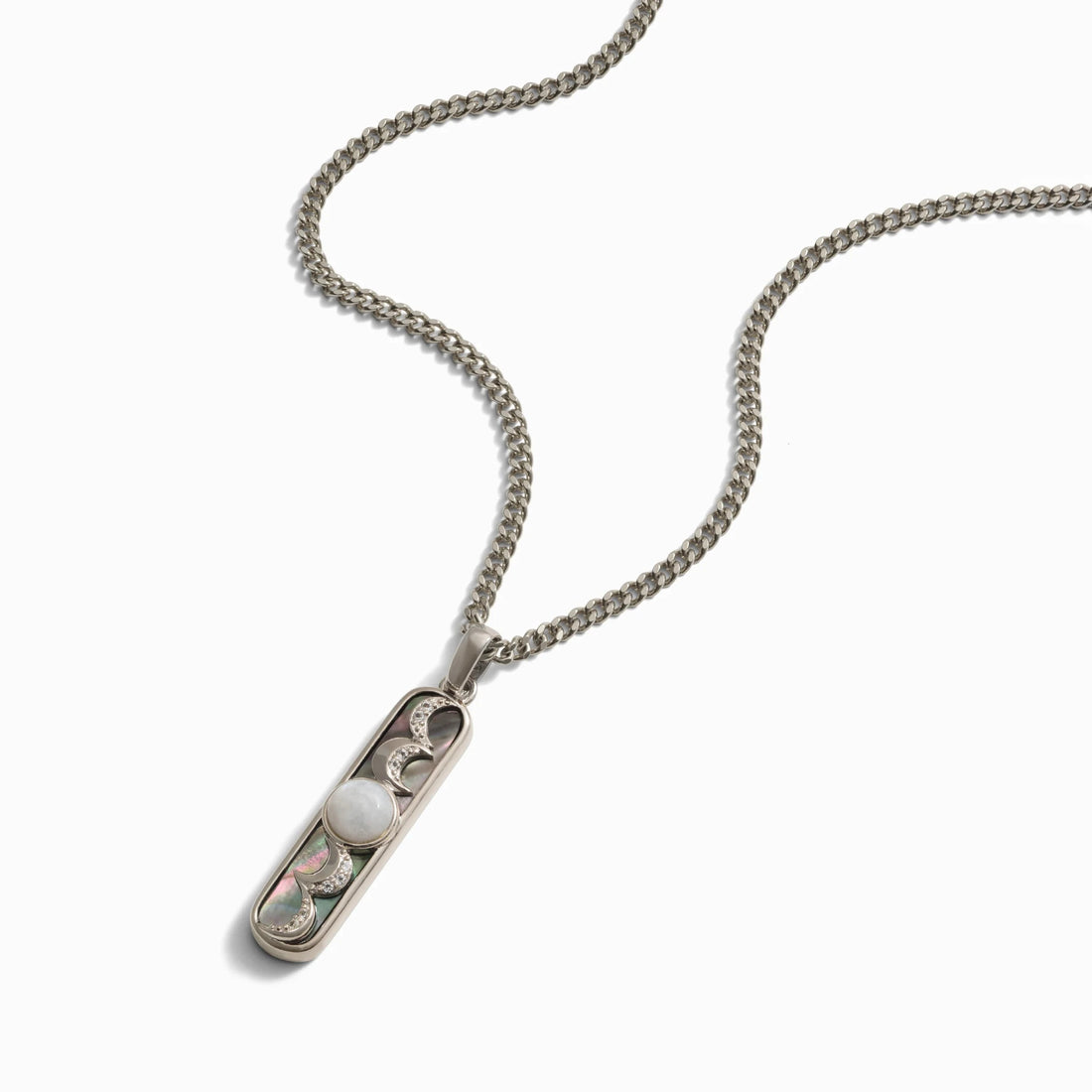 Awe Inspired Necklaces Black Mother of Pearl Moon Phase Necklace