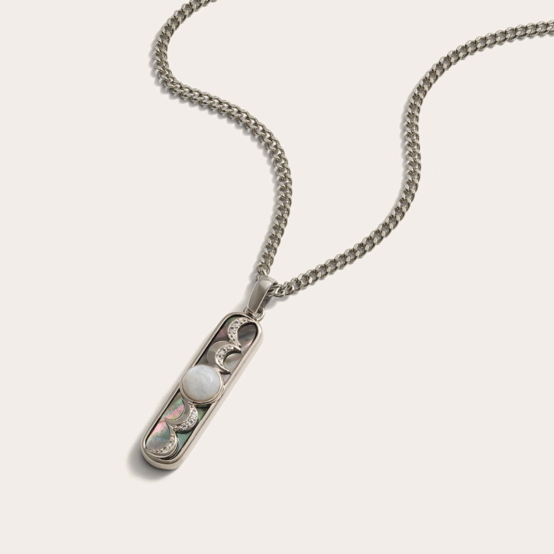 Awe Inspired Necklaces Black Mother of Pearl Moon Phase Necklace