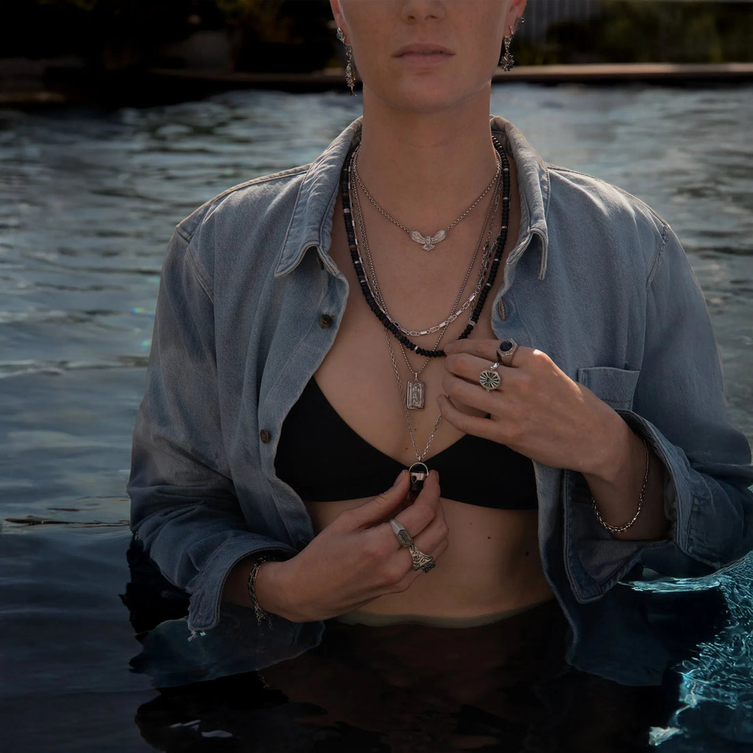 Awe Inspired Necklaces Black Opal Meditation Necklace