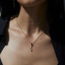 Awe Inspired Necklaces Black Spinel Crescent Cross Necklace