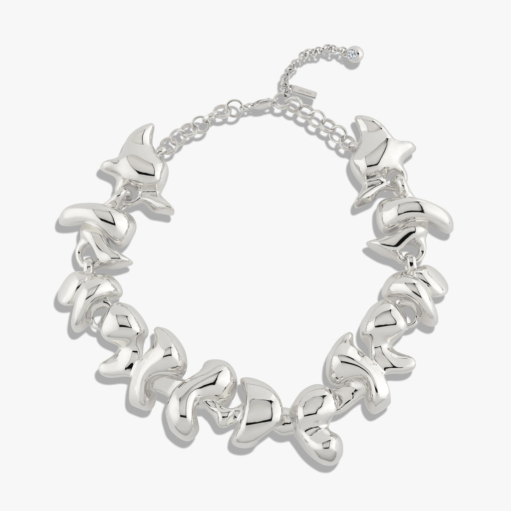 Awe Inspired Necklaces Brass/Rhodium Sculpted Bloom Collar