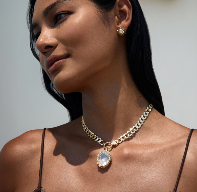 Awe Inspired Necklaces Clear Oracle Locket on Cuban Collector