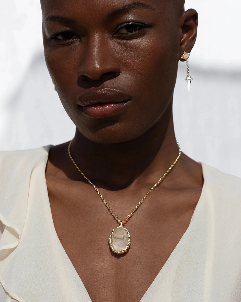 Awe Inspired Necklaces Clear Quartz Oracle Locket Necklace