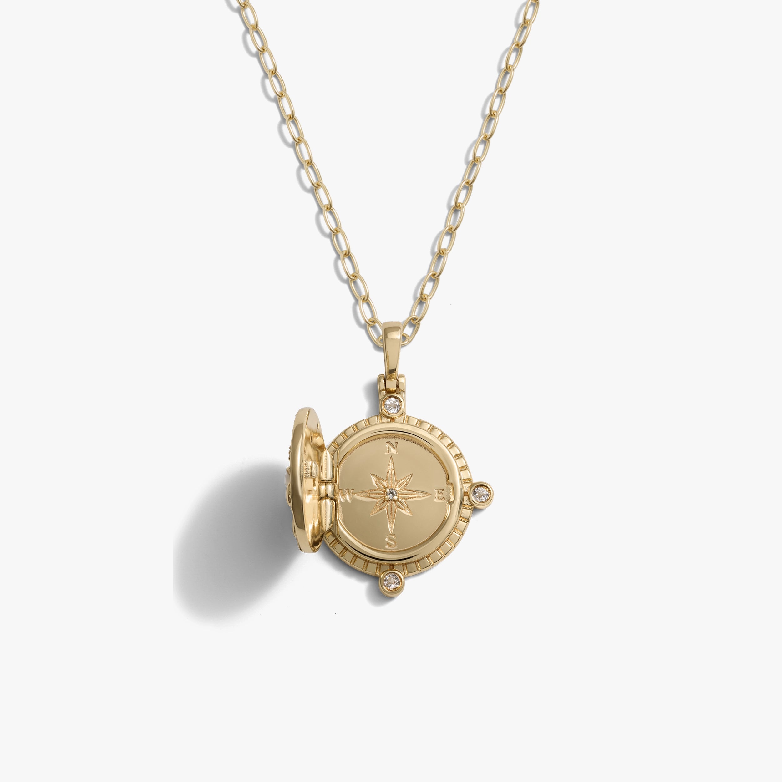 Awe Inspired Necklaces Compass Locket Necklace