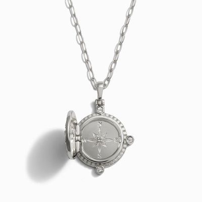 Awe Inspired Necklaces Compass Locket Necklace