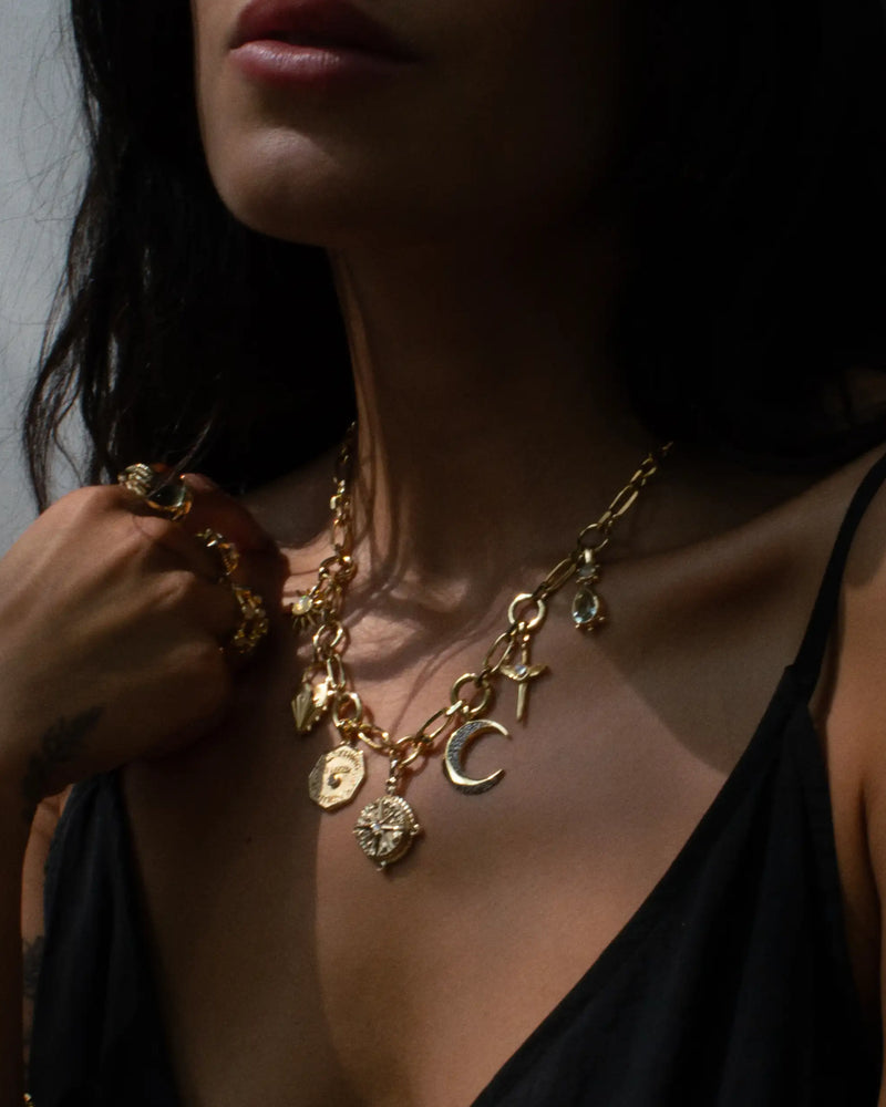 Awe Inspired Necklaces Compass Statement Charm Necklace