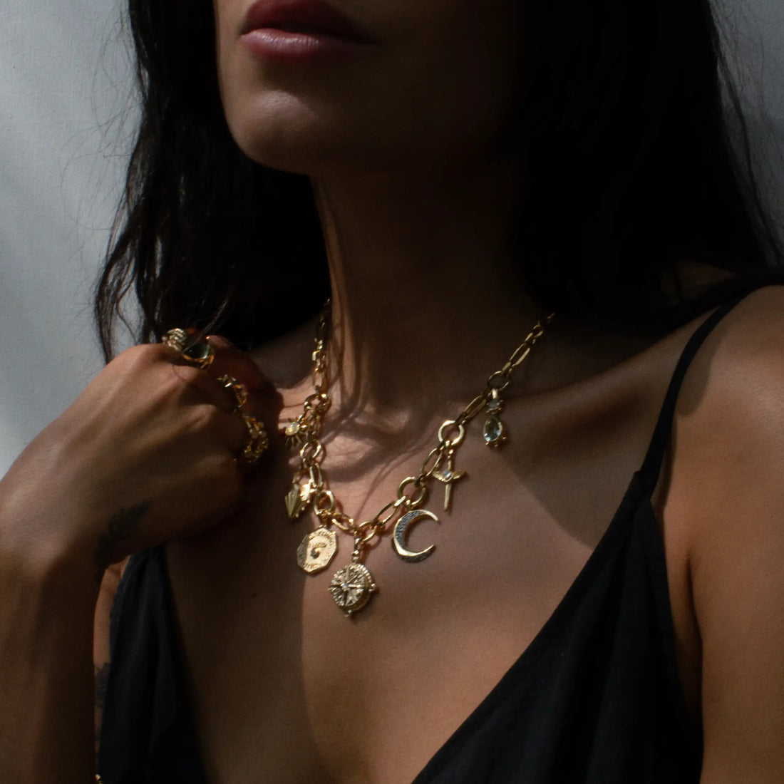 Awe Inspired Necklaces Compass Statement Charm Necklace