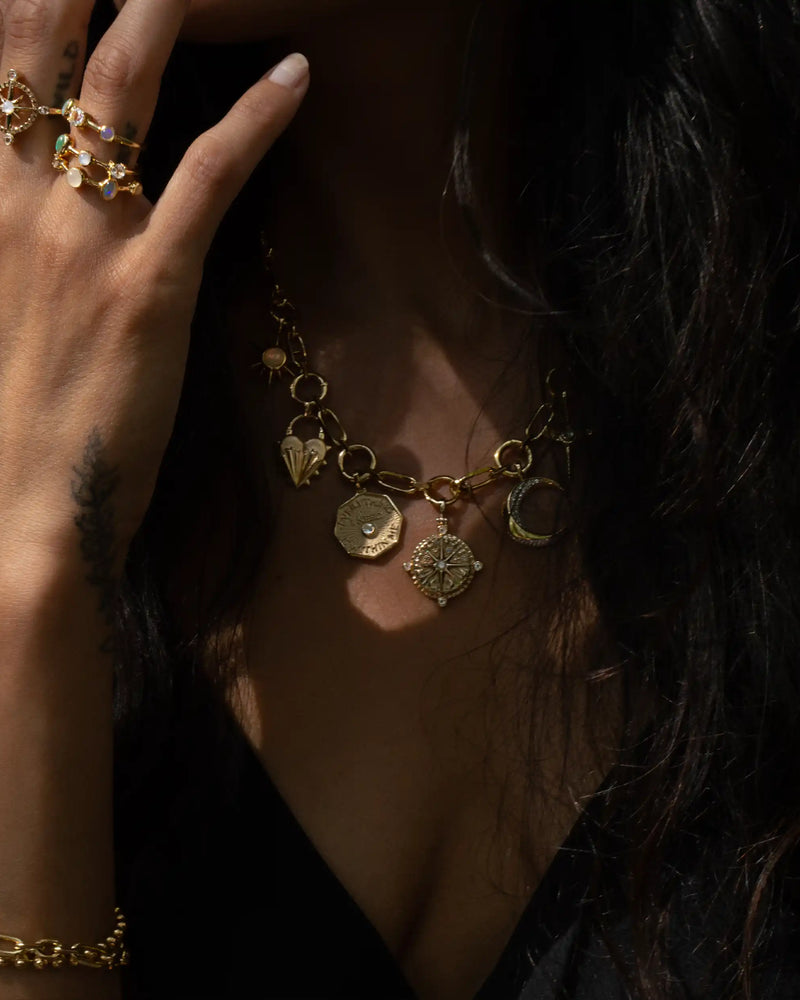 Awe Inspired Necklaces Compass Statement Charm Necklace